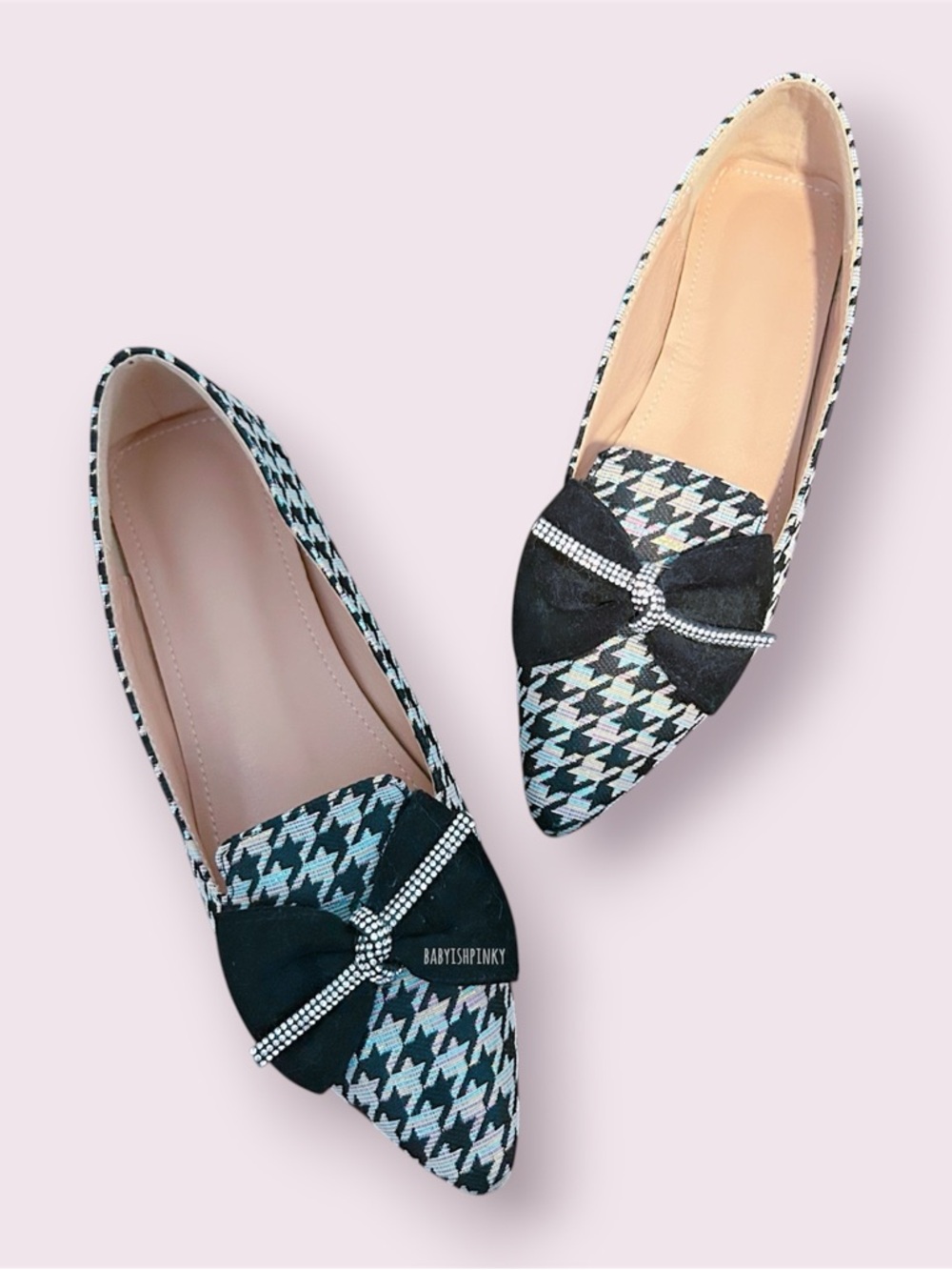 Pointed Houndstooth Flats with Bow